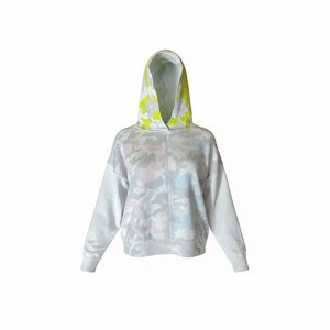 Aqua Girls  Camo Hoodie - White and Yellow